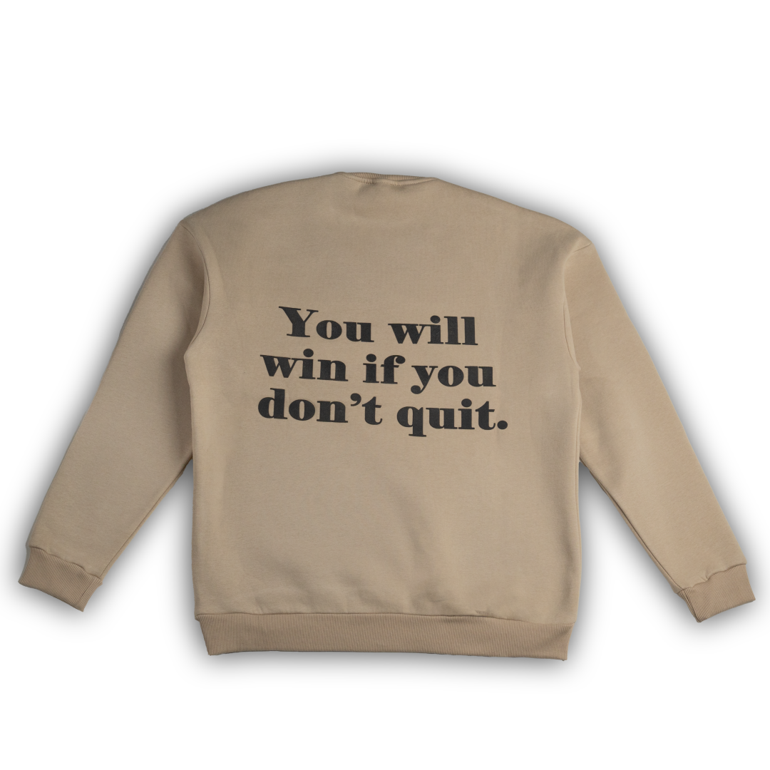 Bej Baskılı Sweatshirt