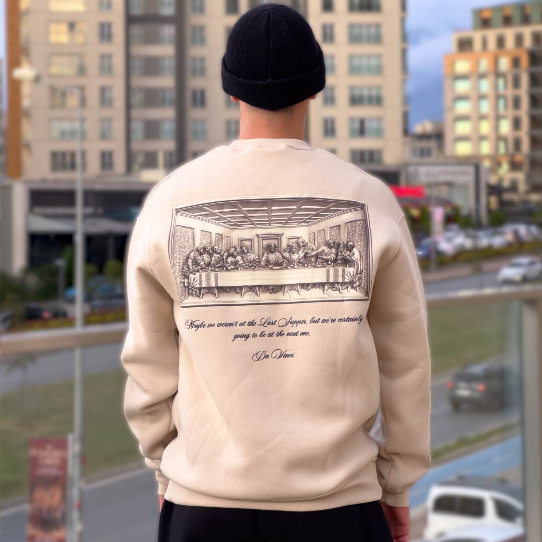 Son Akşam Yemeği Baskılı Sweatshirt