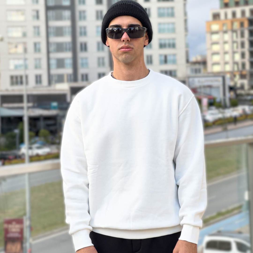 Basic Beyaz Sweatshirt