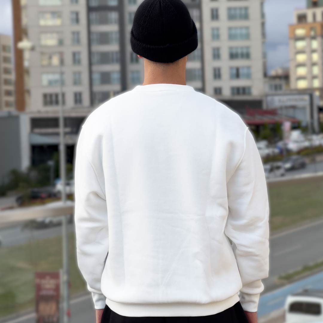 Basic Beyaz Sweatshirt