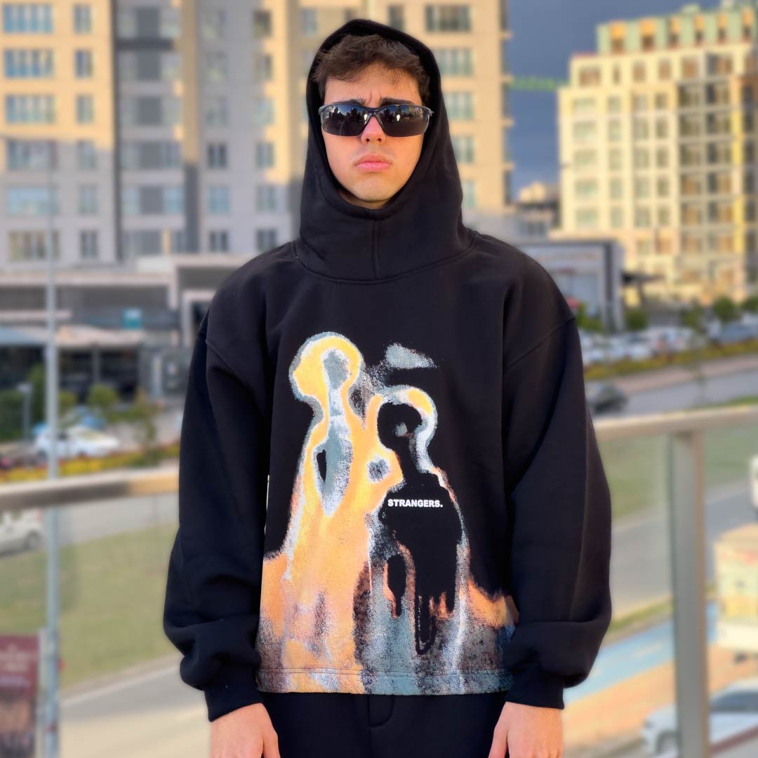 Stranger Serisi Baskılı Hoodie