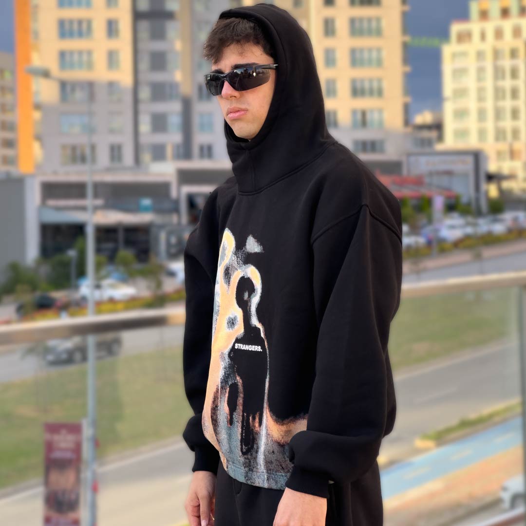 Stranger Serisi Baskılı Hoodie